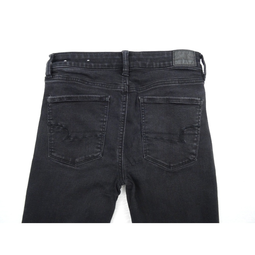 American Eagle Jeans Womens Size 8 Black High Rise Jegging Stretch Distressed - Picture 10 of 16